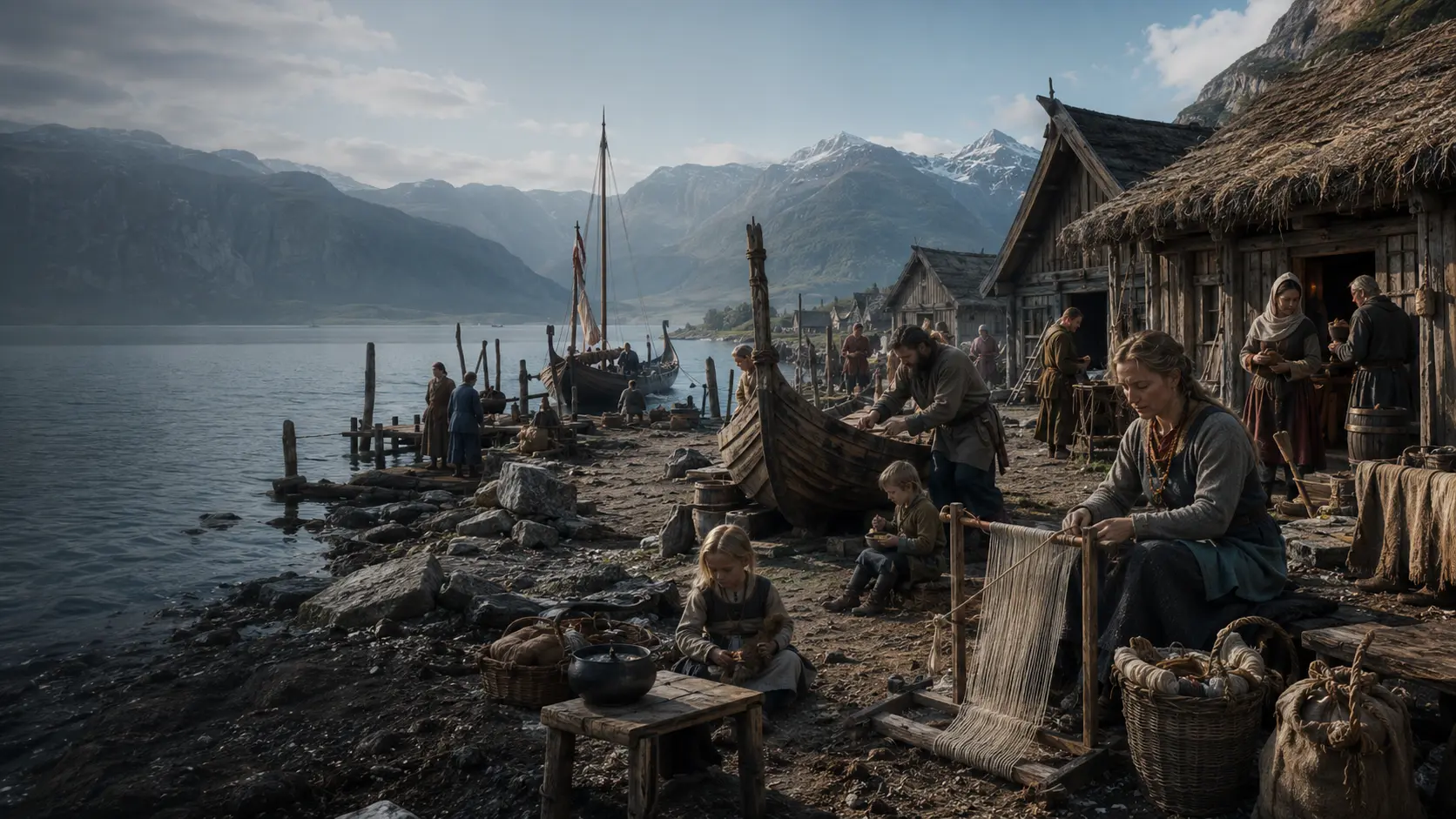People at work in a Viking Age coastal settlement