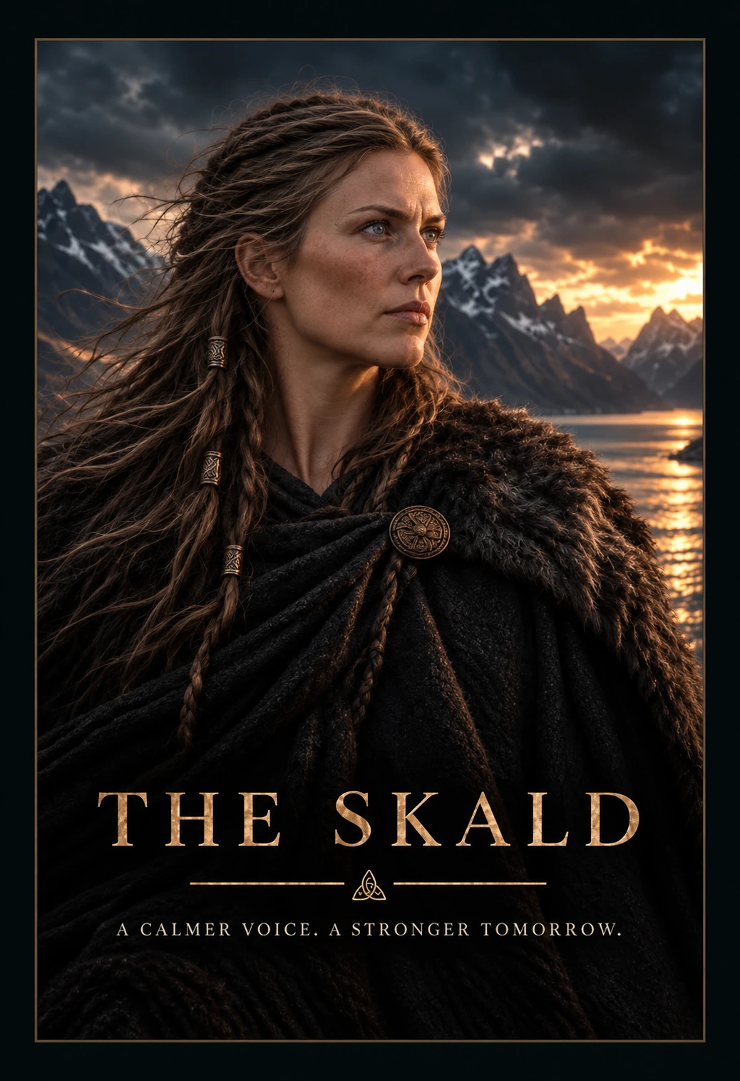 Personalised Viking poster example showing The Skald.
